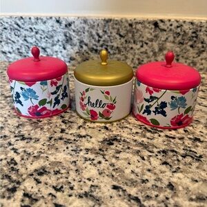 Floral Trinket Candle Tin Set - Pink and Gold Lids-Target